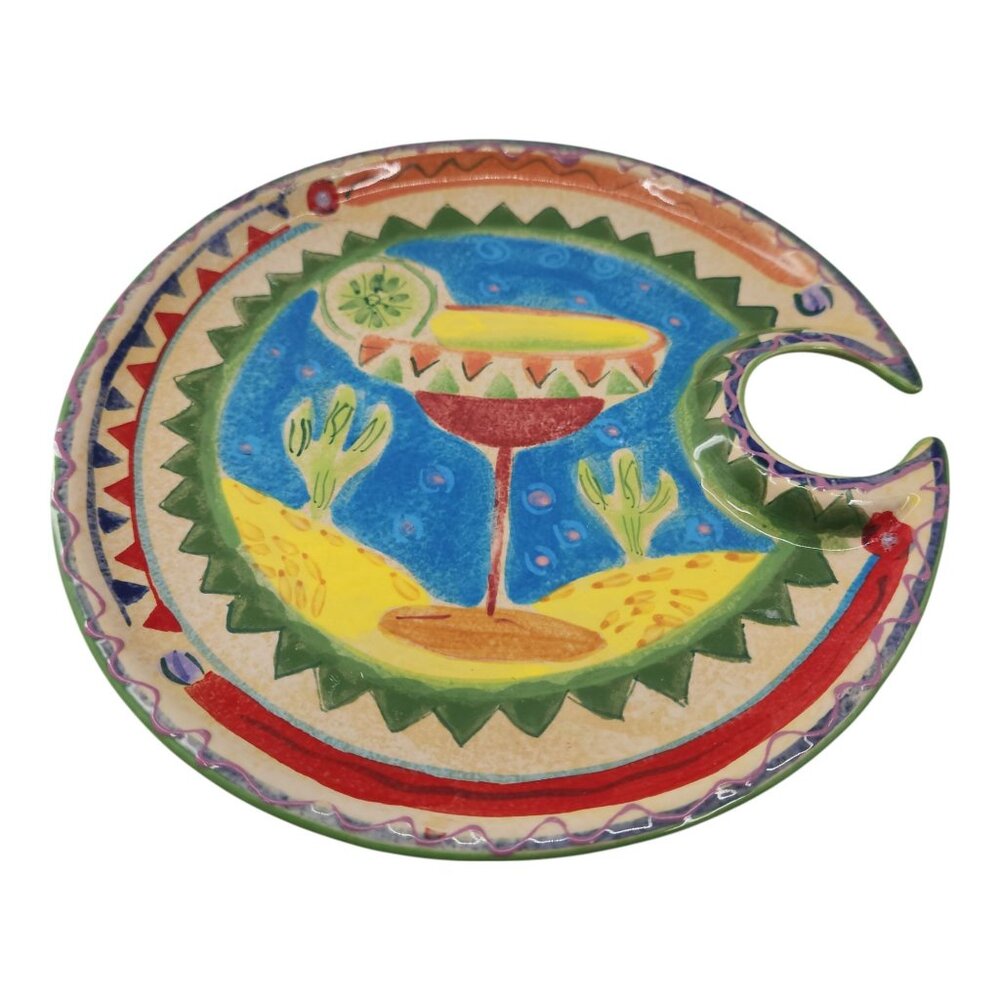 Fiesta Farida Zaman Ambiance 8" Handpainted Snack Plate Colorful Dinnerware